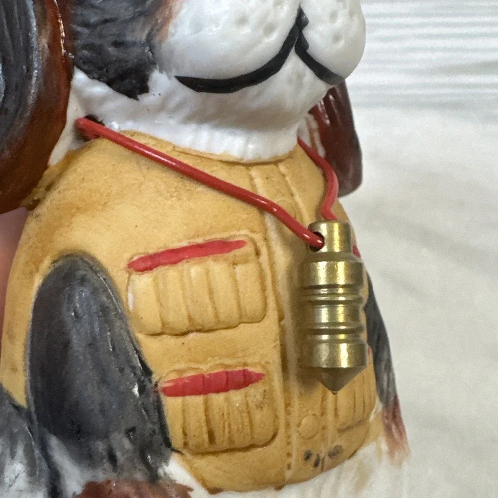 Vintage Jasco Hunting Dog Bank Figurine Red Hat Spaniel Stopper Missing